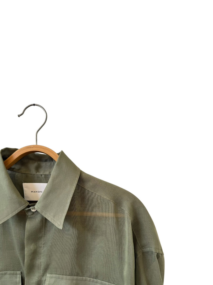 MANON  W POCKET SHEER BIG SHIRTS