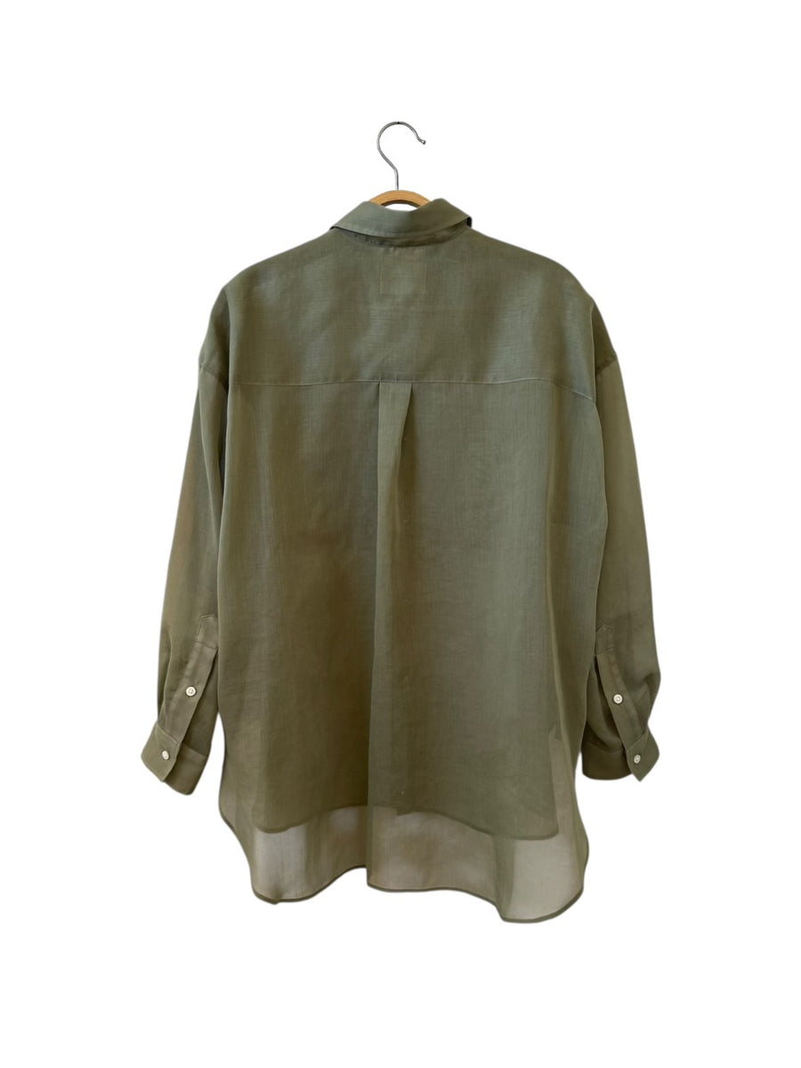 MANON  W POCKET SHEER BIG SHIRTS