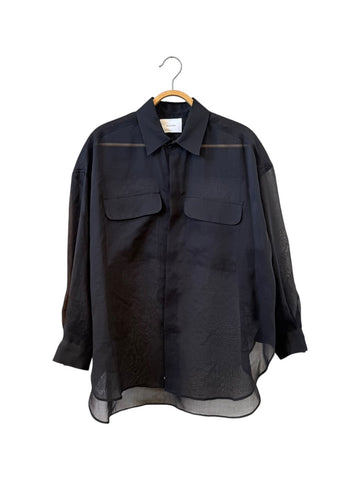 MANON  W POCKET SHEER BIG SHIRTS