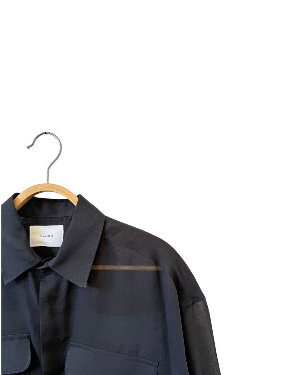 MANON  W POCKET SHEER BIG SHIRTS