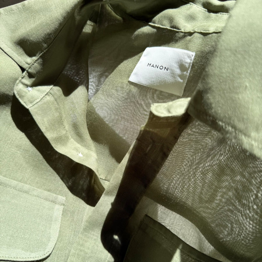 MANON  W POCKET SHEER BIG SHIRTS