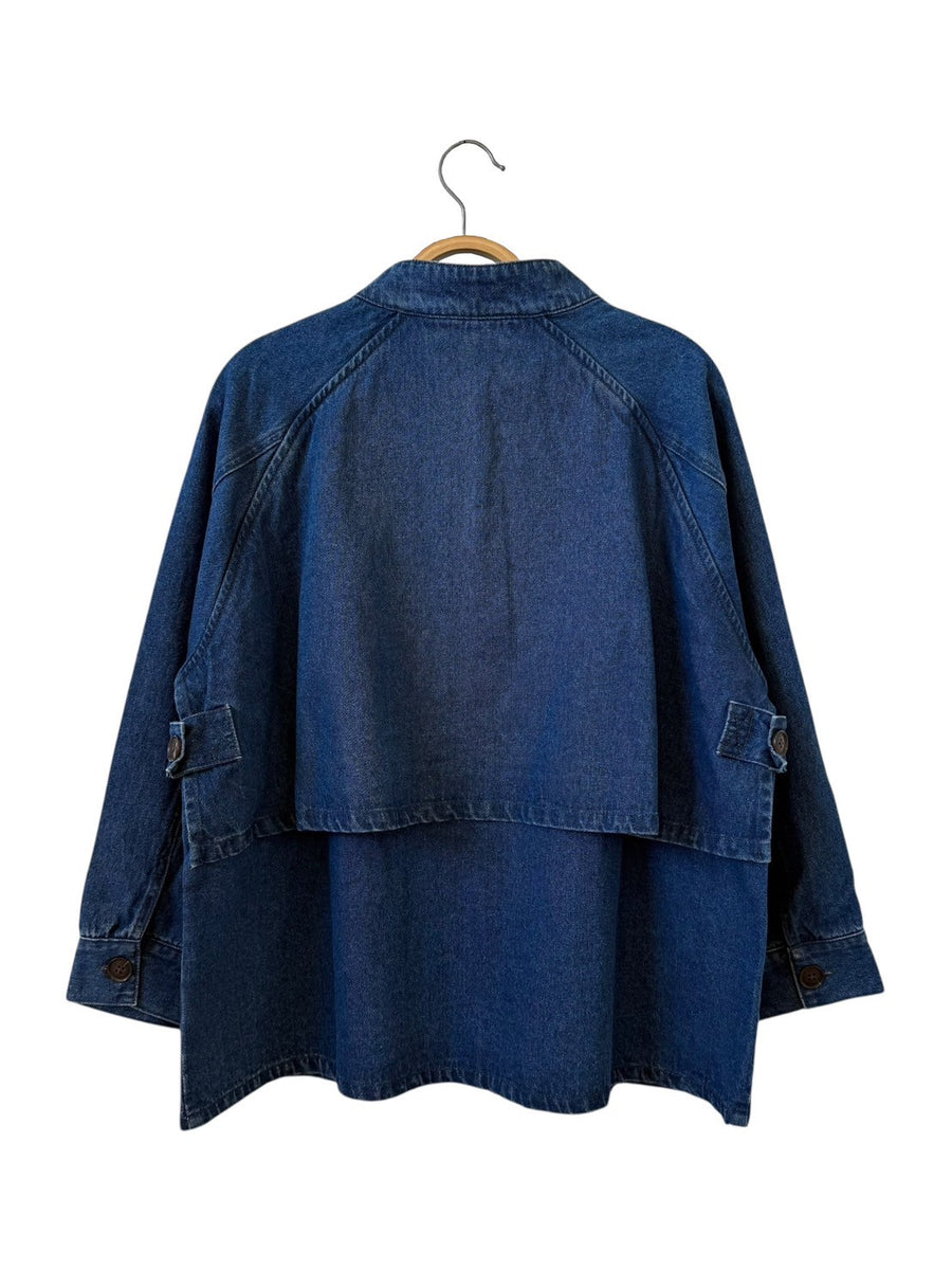 KELEN  Flap Design Mao Collar Denim Jacket