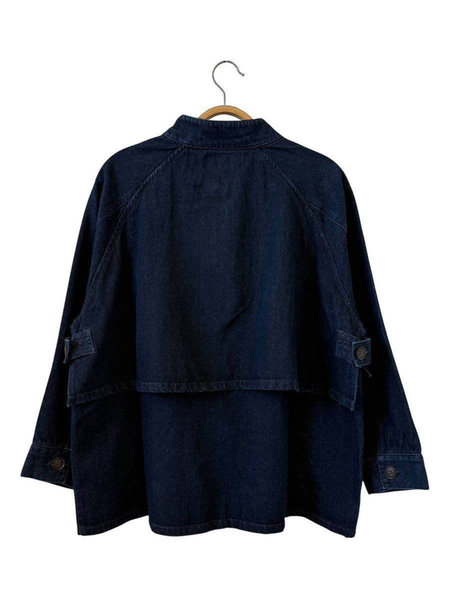 KELEN  Flap Design Mao Collar Denim Jacket