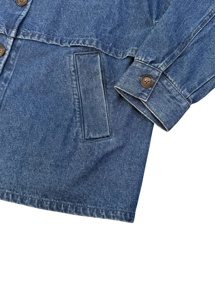KELEN  Flap Design Mao Collar Denim Jacket