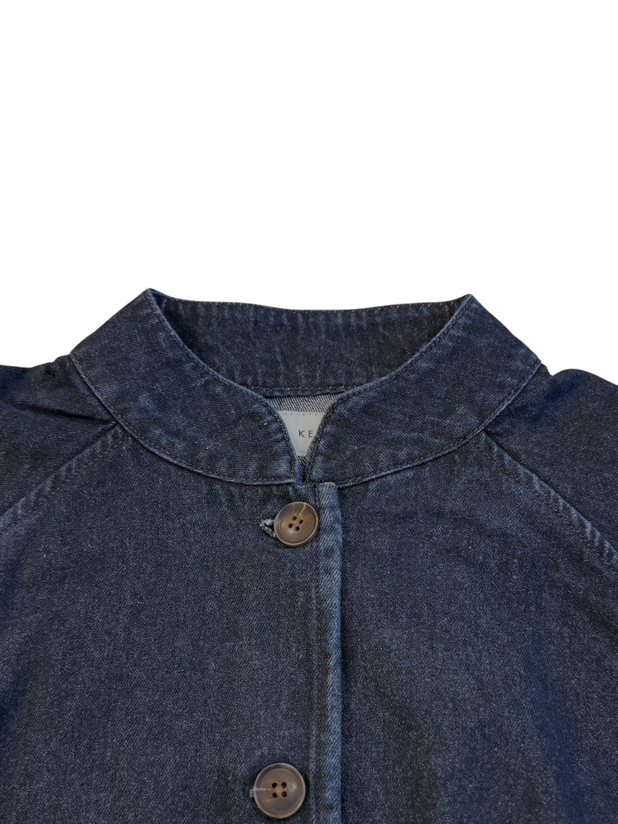 KELEN  Flap Design Mao Collar Denim Jacket