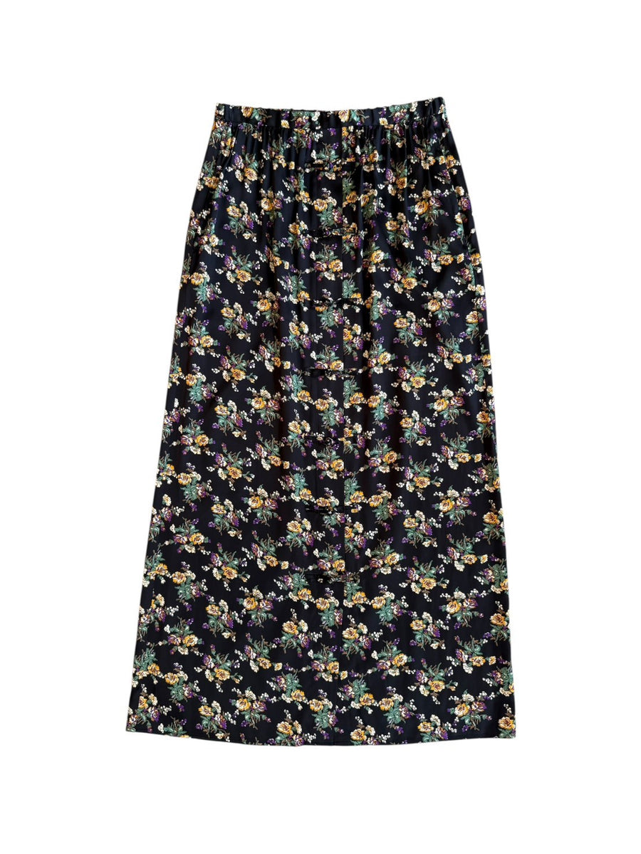 THE SHINZONE  FLOWER BOUQUET PRINTED SATIN SKIRT