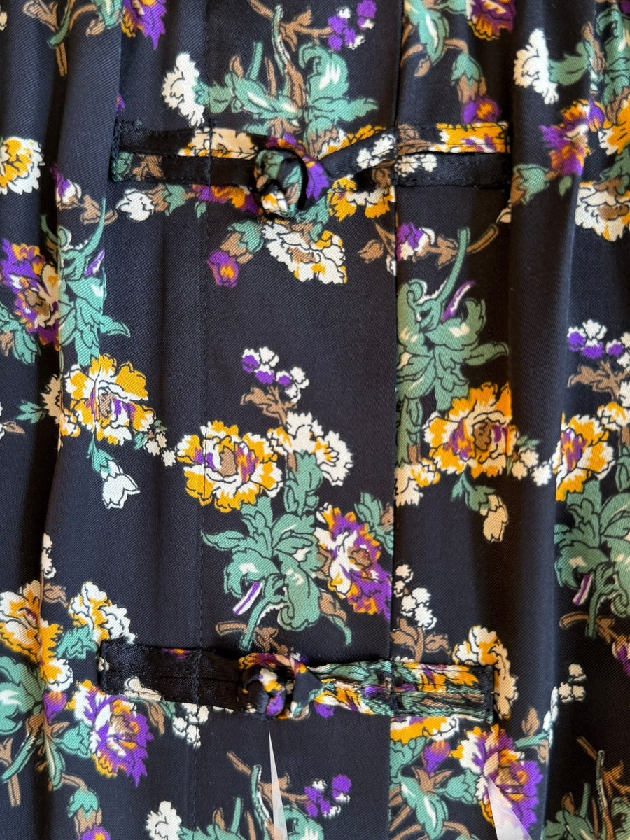 THE SHINZONE  FLOWER BOUQUET PRINTED SATIN SKIRT