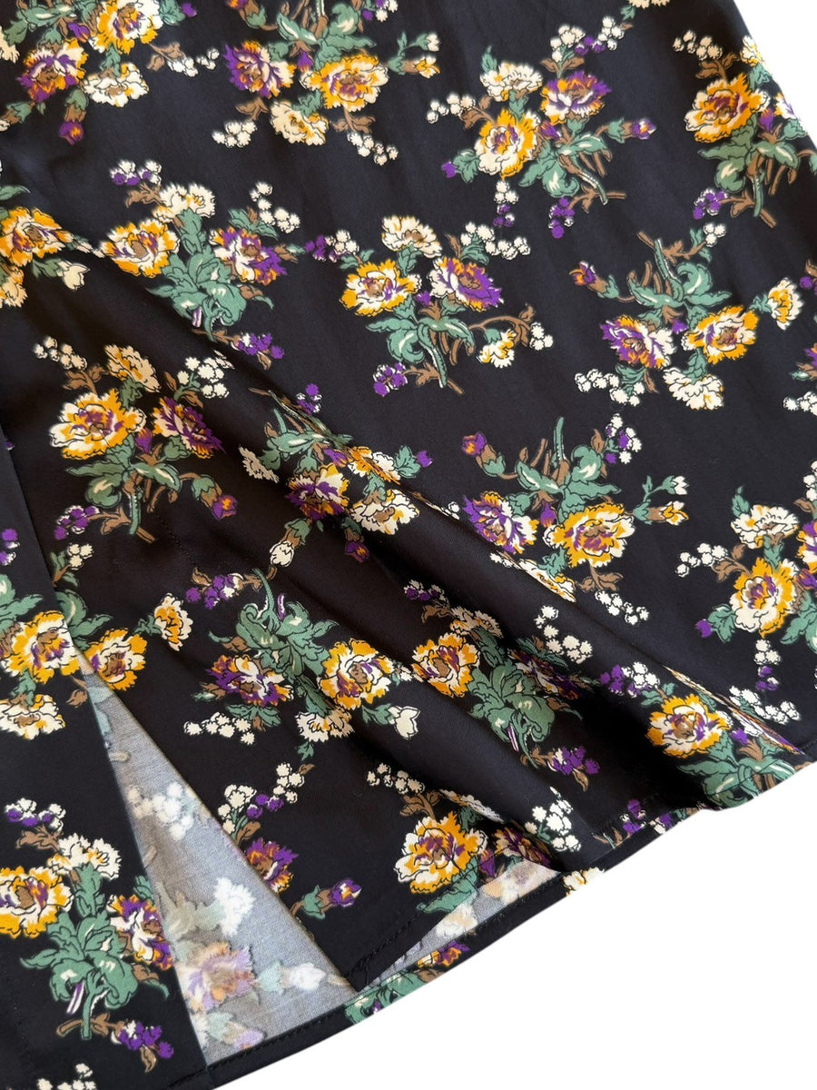 THE SHINZONE  FLOWER BOUQUET PRINTED SATIN SKIRT