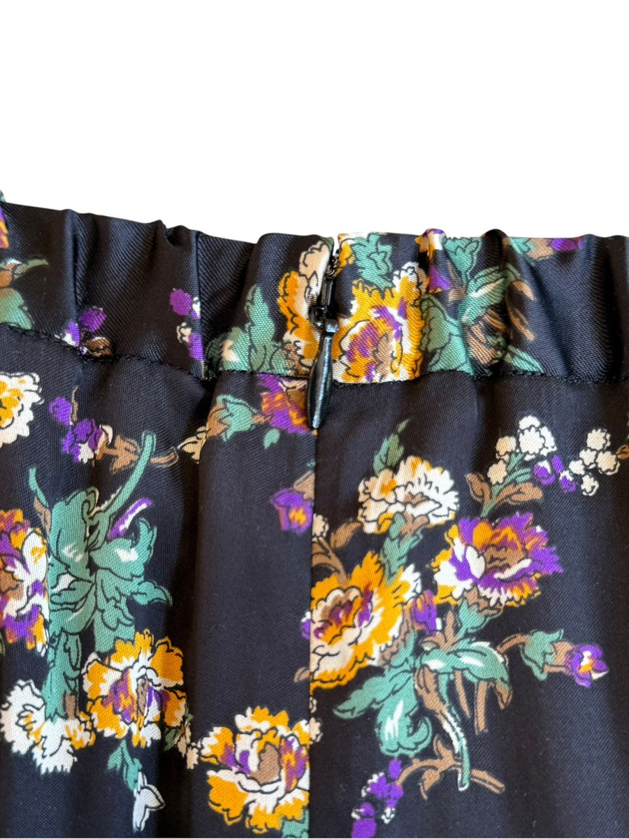 THE SHINZONE  FLOWER BOUQUET PRINTED SATIN SKIRT