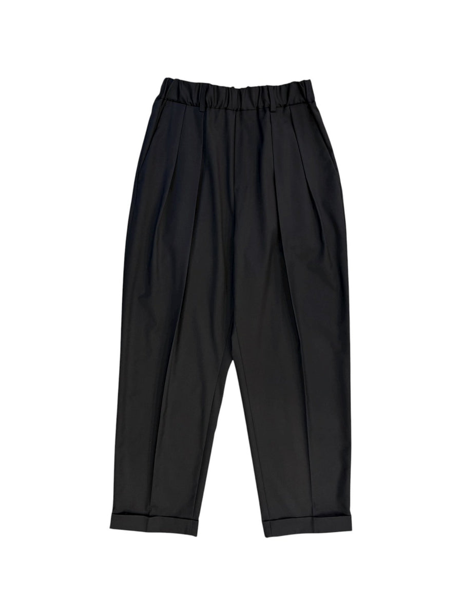nicolson&nicolson  Stretch Twill Wool Taperd 2Tuck Easy Pants【TOBY-TRO】